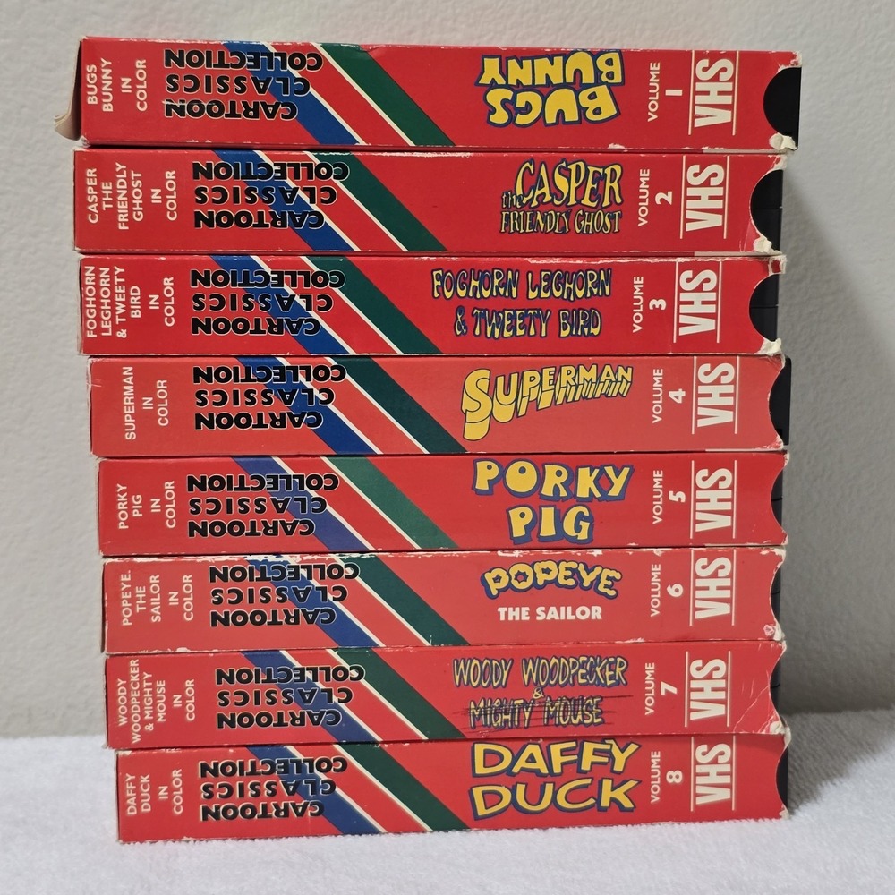 Cartoon Classics Volumes 1-8 VHS Collection Bugs‎ Bunny Superman Foghorn Popeye
